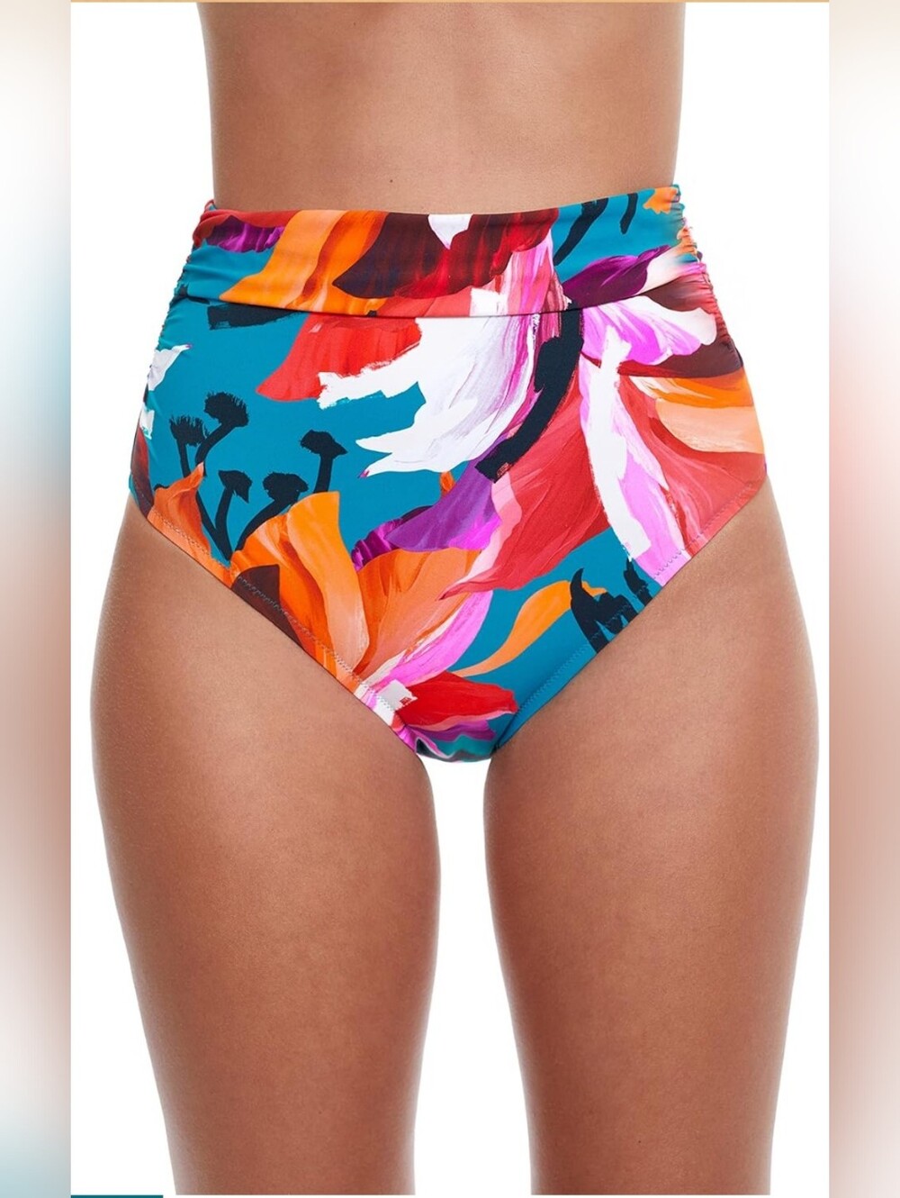 NWT Profile by Gottex Womens' High Waisted Bikini Bottom, Size 38 (M)